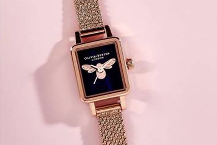 Jam tangan Olivia Burton- Lucky Bee Mine Blue Tank