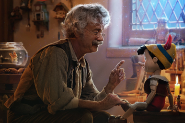 Aksi Tom Hanks dan Pinocchio dapat disaksikan dalam film Pinocchio Live Action pada 8 September 2022 di Disney+ Hotstar