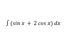Tentukan Integral dari (sin x + 2 cos x) dx 