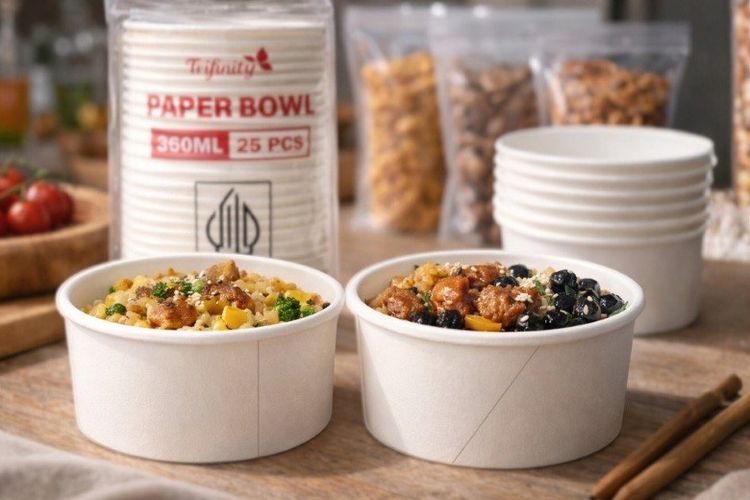 Paper Bowl Trifinity hadir dengan kualitas unggulan untuk menjaga kualitas sajian dan citra brand. 
