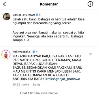 Pemain Sepak Bola Hokky Caraka meluapkan kekecewaannya atas batalnya Indonesia menjadi tuan rumah Piala Dunia U-20 di akun Instagram Gubernur Jawa Tengah (Jateng) Ganjar Pranowo.