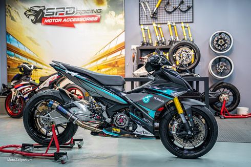 Modifikasi Yamaha MX-King Replika MotoGP, Caplok Kaki-kaki Moge