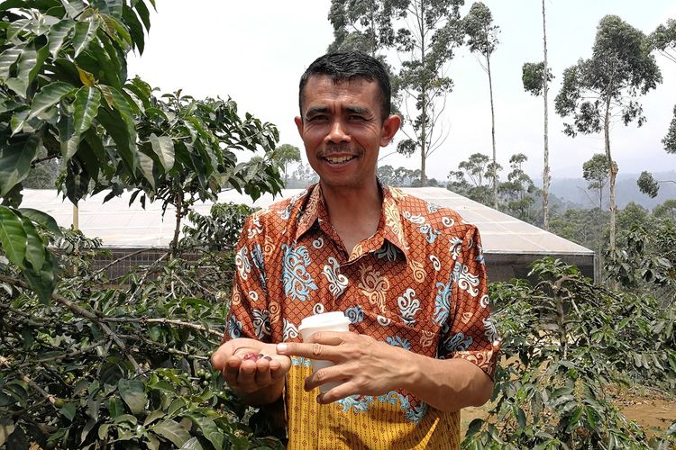 Mochamad Aleh Setiapermana, Ketua Koperasi Produsen Kopi Margamulya, Pengalengan Bandung Jawa Barat.