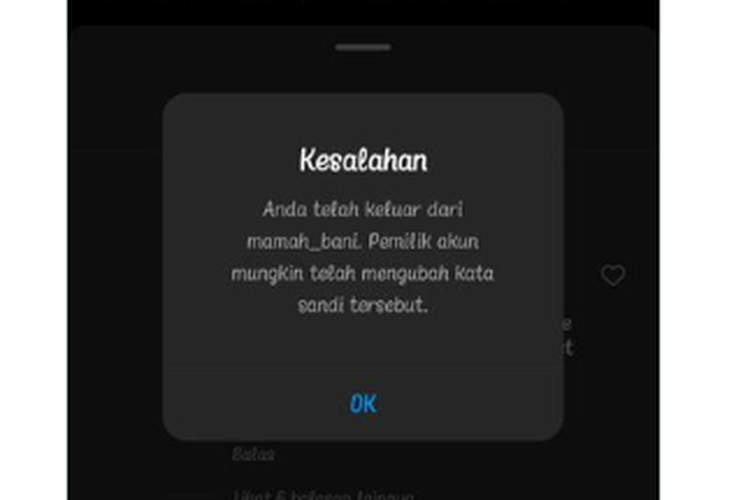 Tangkapan layar unggahan X yang memuat Instagram down hari ini