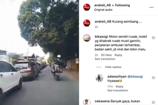Video Relawan Jatuh dari Sepeda Motor Saat Kawal Ambulans