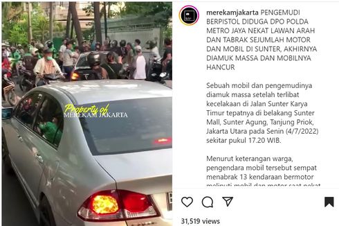 Hendak Ditangkap di Sunter, Pelaku Penyekapan Melawan dan Tabrak Sejumlah Kendaraan