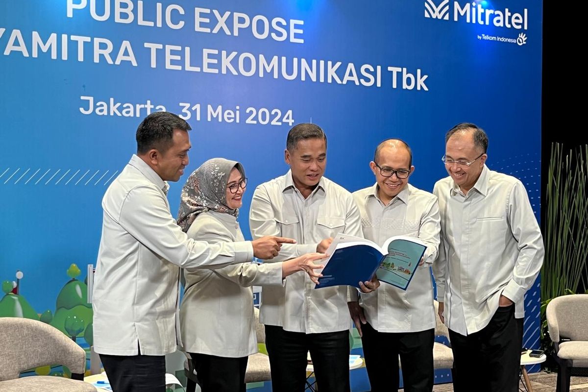 Rapat Umum Pemegang Saham Tahunan (RUPST) PT Dayamitra Telekomunikasi Tbk (MTEL) atau Mitratel di Telkom Landmark Tower, Jakarta, Jumat, (31/5/2024).