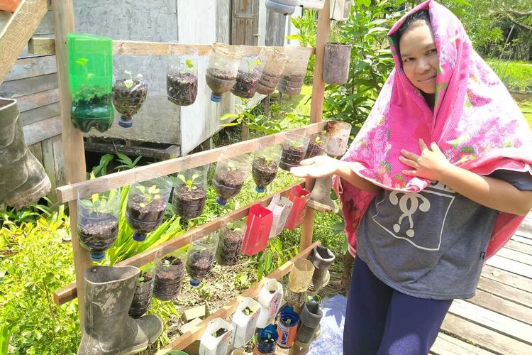 Belasan ibu rumah tangga di Desa Semanga, Kecamatan Sejangkung, Kabupaten Sambas, Kalimantan Barat, mengambil inisiatif menerapkan pola pertanian organik dengan menggunakan barang bekas rumah tangga seperti kantong plastik diterjen dan sepatu bot tak terpakai menjadi media tanam sayuran. Pilihan ini bukan tanpa alasan, pasalnya sebagian besar lahan yang harusnya bisa digarap warga untuk pertanian kini menjadi perkebunan kelapa sawit.