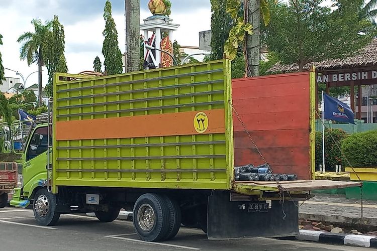Satlantas Polres Nunukan Kaltara mengamankan truk hijau yang menewaskan salah satu buruh pelabuhan Tunon Taka