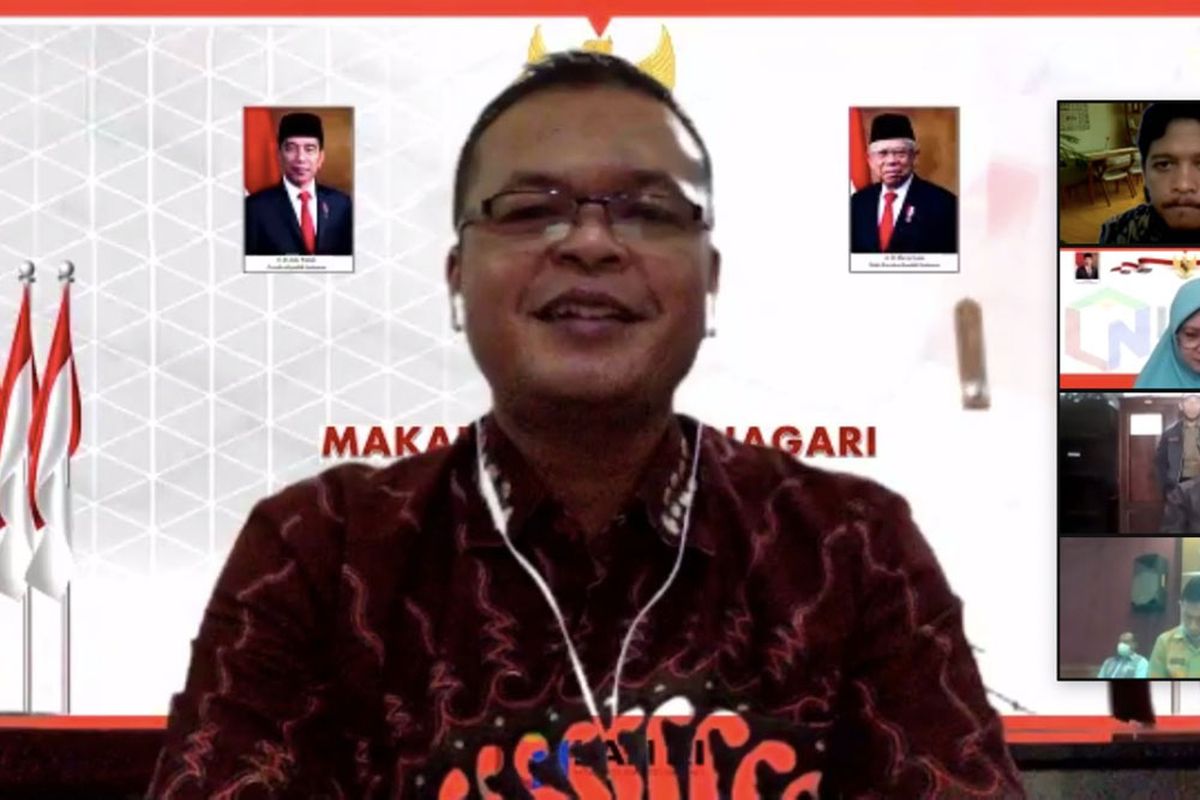 Kepala LAN Adi Suryanto saat membuka Laboratorium Inovasi secara resmi di Kabupaten Manggarai via konferensi video