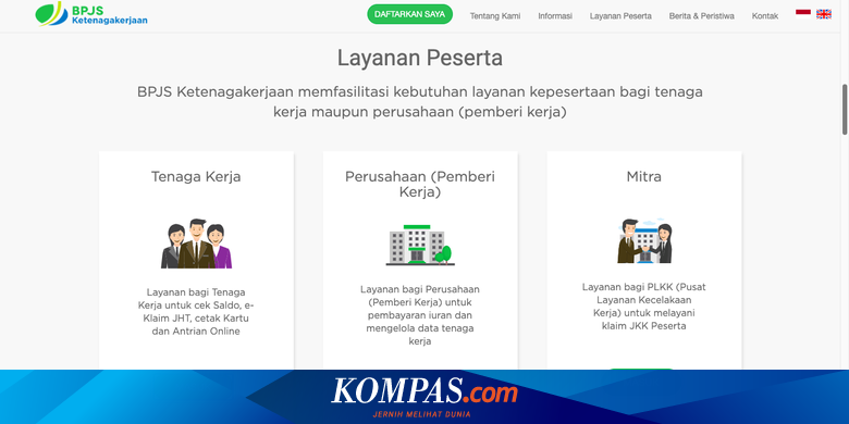 Cara Cek Saldo Jht Dan Status Kepesertaan Bpjs Ketenagakerjaan Via Situs Web Halaman All Kompas Com