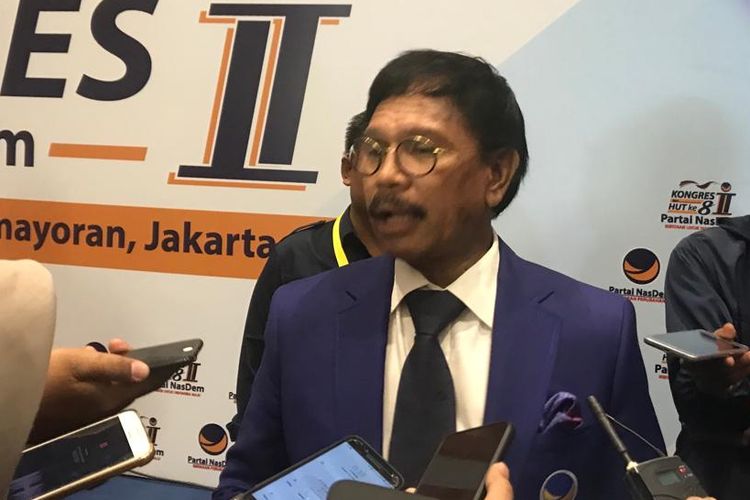 Sekretaris Jenderal (Sekjen) Nasdem Johnny G Plate di JIExpo, Kemayoran, Jakarta Pusat, Jumat (8/11/2019).
