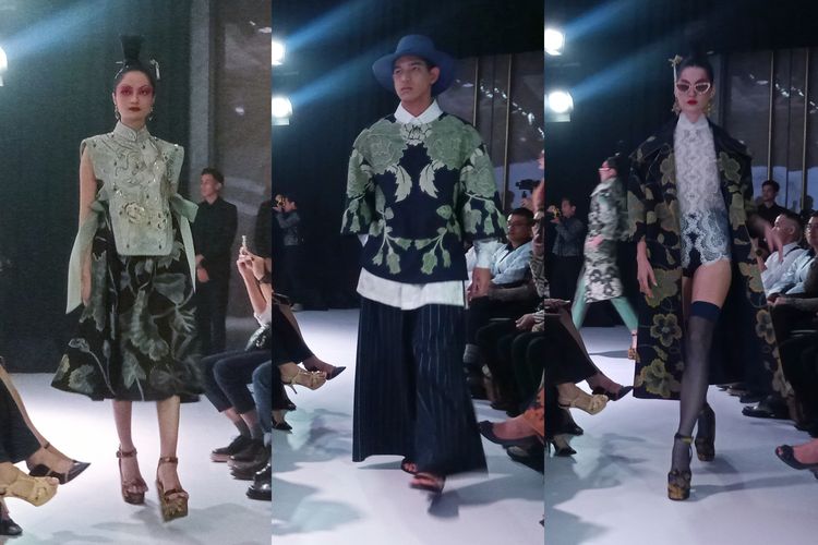 Denny Wirawan mempersembahkan koleksi terbarunya dalam sebuah peragaan busana The Langham Fashion Soiree, hasil kerjasama antara The Langham Jakarta dengan Ikatan Perancang Mode Indonesia (IPMI), pada Rabu malam (1/11/2023).