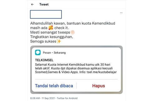 Bantuan Kuota Internet Kemendikbud November Cair, Ini Cara Mengeceknya