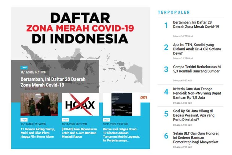 Daftar 28 zona merah Covid-19 di Indonesia | Mengenal TTN, yang dialami anak Oki Setiana Dewi.