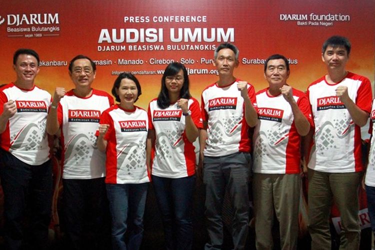 Para pe,mabdu bakat pada Audiosi Umum Djarum Beasiswa Bulu Tangkis 2017 di Surabaya
