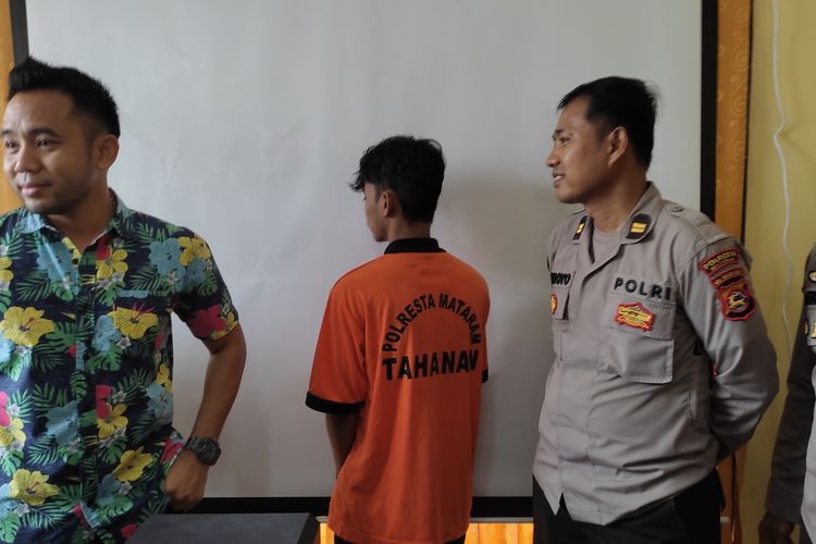 Jumpa pers anak dilaporkan ibunya atas kasus pencurian di Polresta Mataram