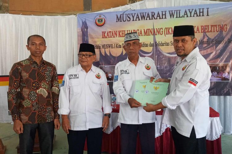 Paguyuban Minang yang tergabung dalam Ikatan Keluarga Minang (IKM) Provinsi Kepulauan Bangka Belitung (Babel) merampungkan musyawarah wilayah pertama untuk pemilihan pengurus definitif, Sabtu (27/5/2023).