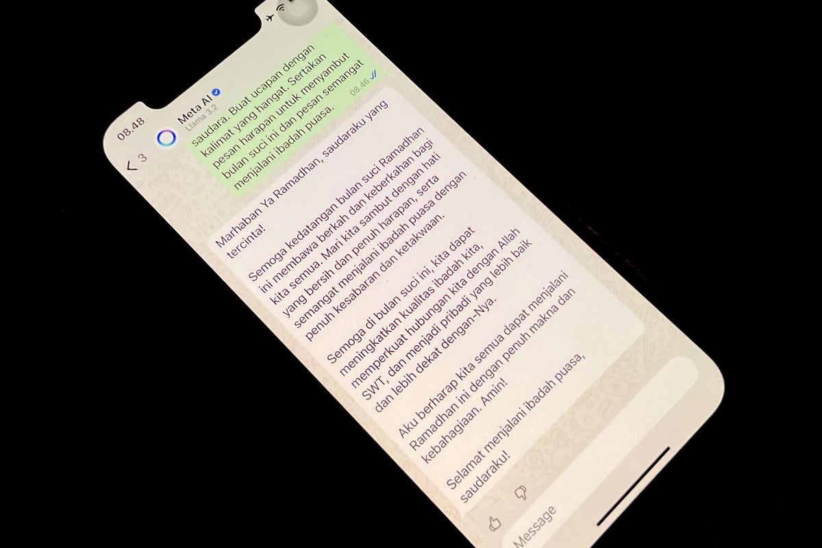 Cara membuat ucapan Marhaban Ya Ramadhan 2025 otomatis via Meta AI WhatsApp.
