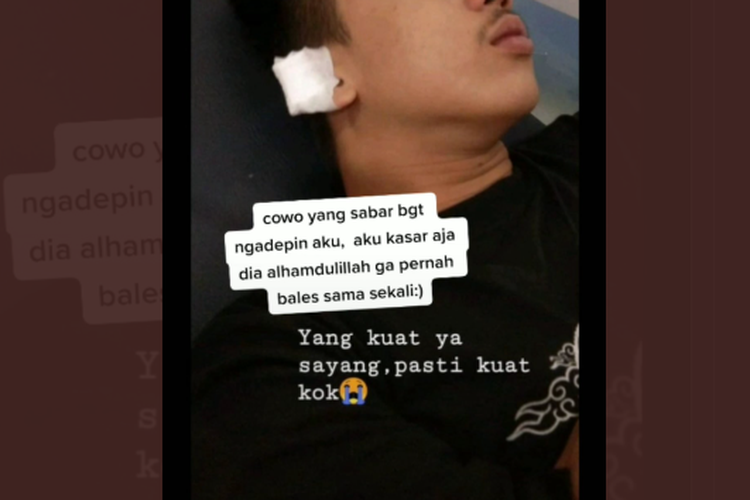 Tangkapan layar video pria yang terluka diduga akibat tindakan kekasihnya beredar di Twitter pada Sabtu (13/6/2020).