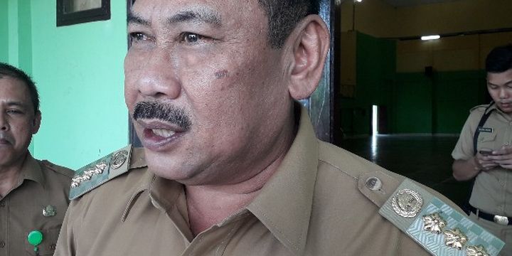 Anas Effendi saat masih menjadi Wali Kota Jakarta Barat.  Foto diambil di GOR Cendrawasih, Cengkareng, Senin (7/5/2018).