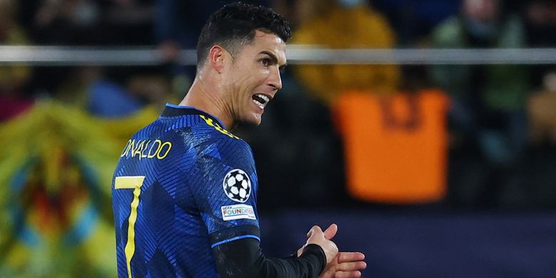 Cristiano Ronaldo saat memperkuat Manchester United melawan tuan Villarreal pada laga matchday kelima Grup F Liga Champions 2021-2022 di Estadio de la Ceramica, Rabu (24/11/2021) dini hari WIB.