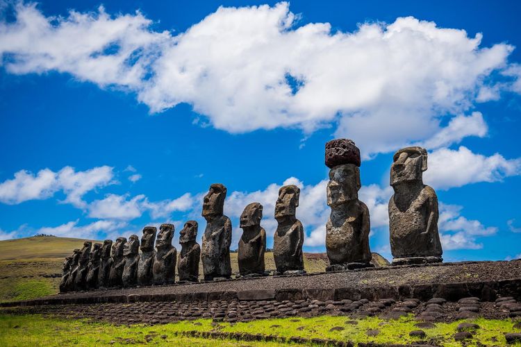 Ilustrasi Pulau Paskah atau Easter Island di Chile.