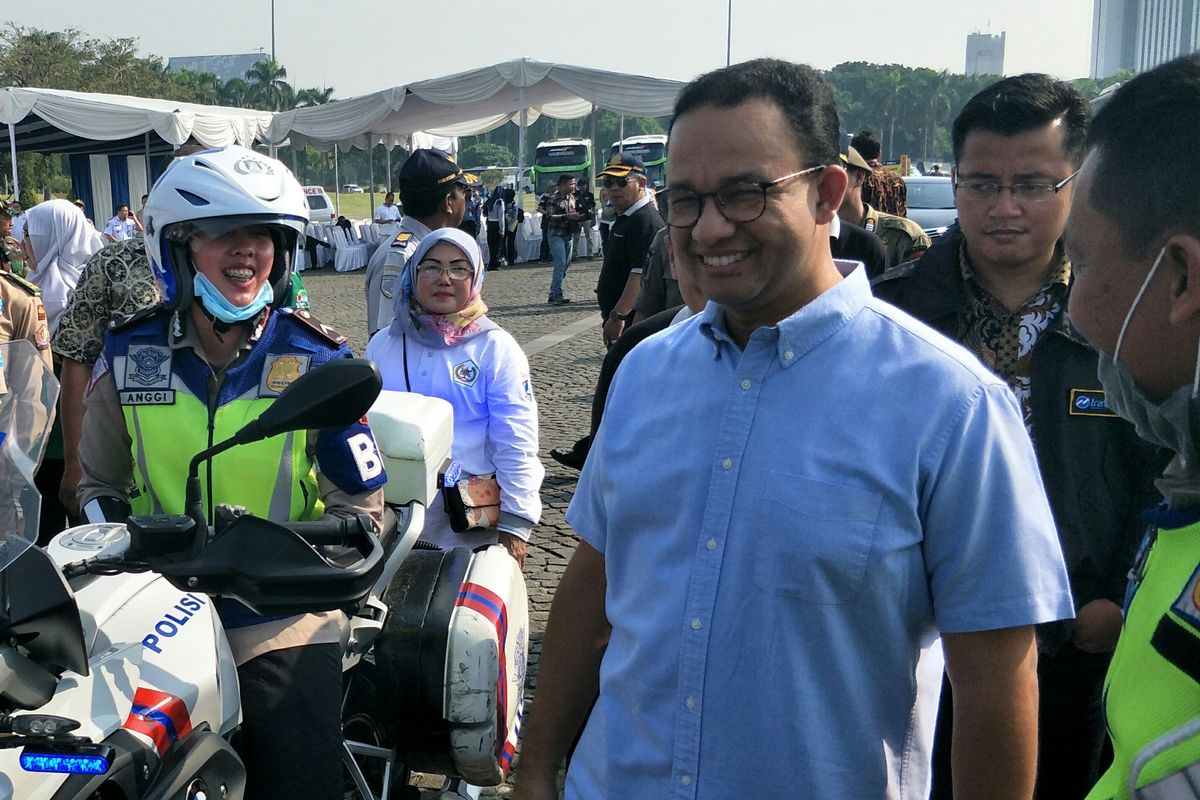 Gubernur DKI Jakarta Anies Baswedan di Monas, Jakarta Pusat