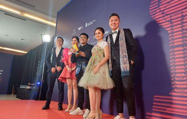 Para pemain, sutradara, dan produser film Agak Laen di FFI 2024, Rabu (20/11/2024).