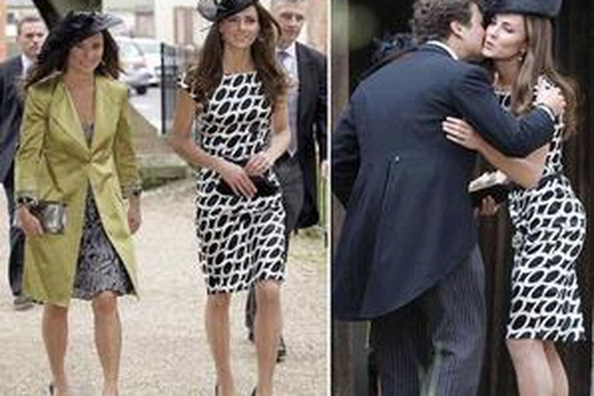 Kate tiba bersama adiknya, Pippa (kiri). Kate juga bertemu dengan salah satu teman lamanya.