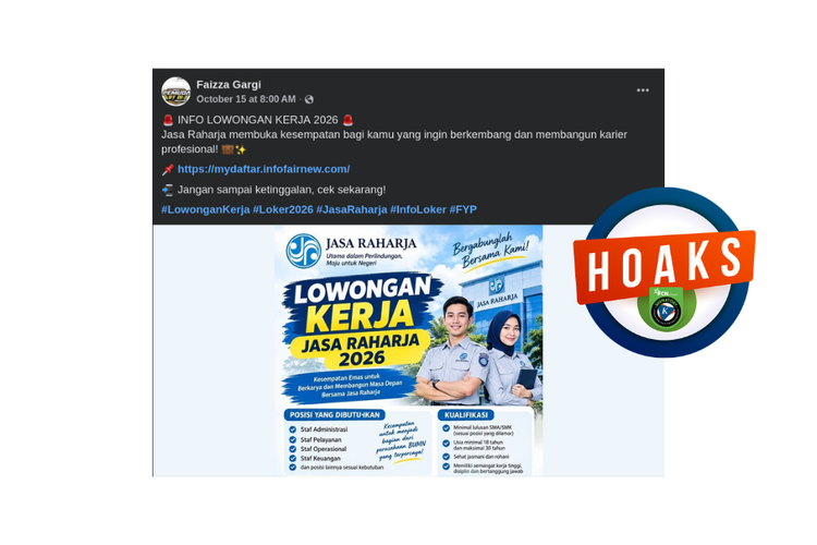 INFOGRAFIK: Hoaks Lowongan Kerja di Jasa Raharja, Waspada Penipuan!