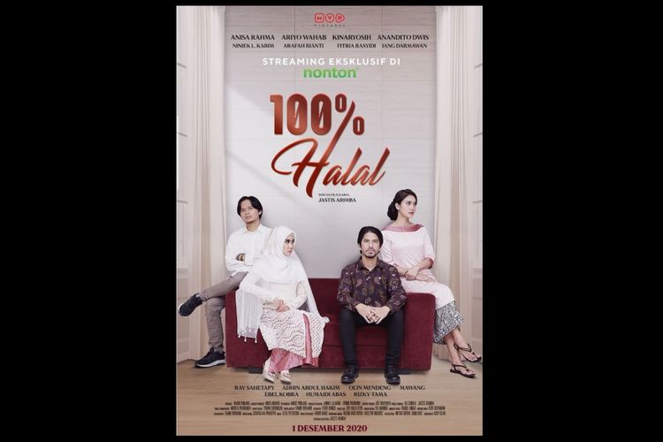 Poster film 100 % Halal (2020). Tayang di Netflix mulai (7/1/2021)