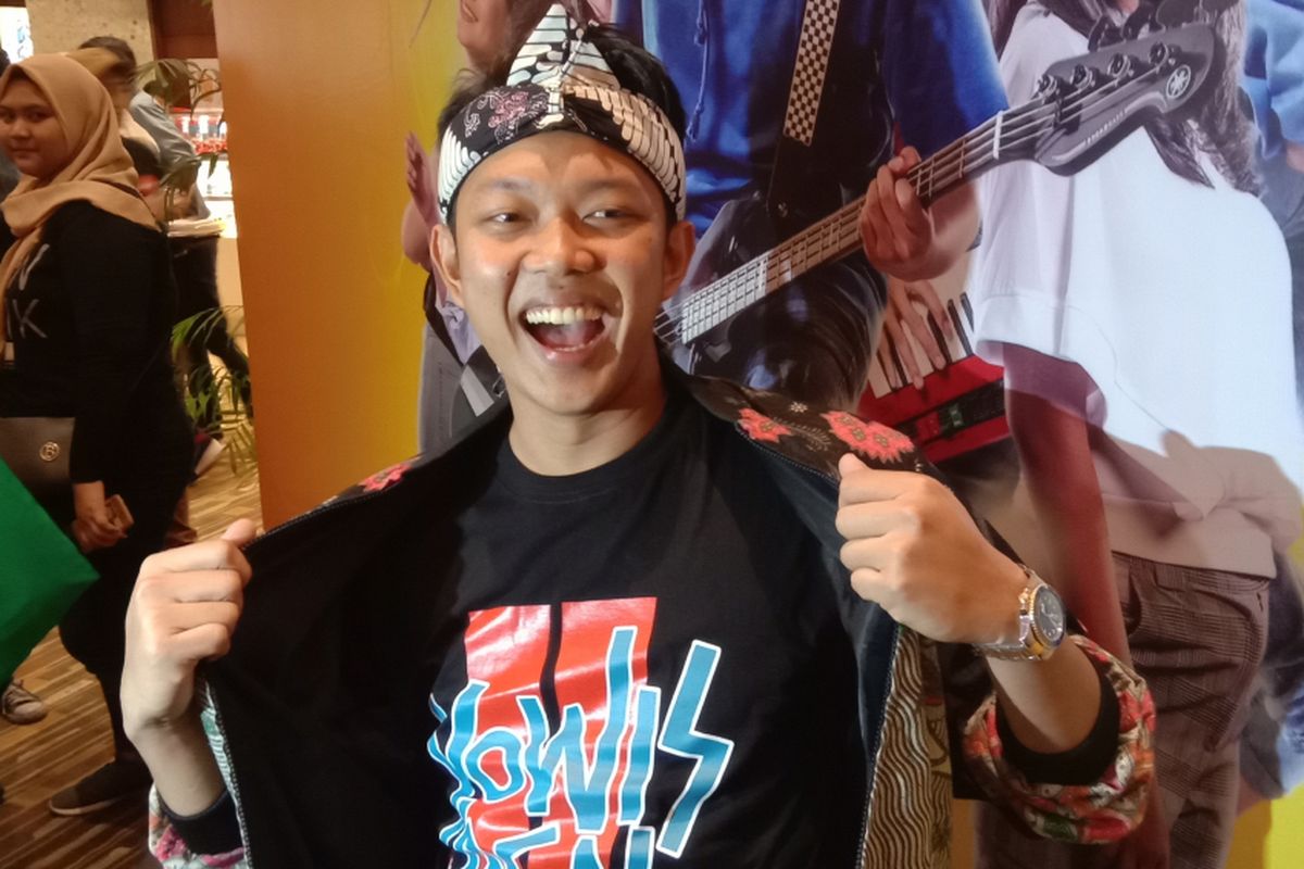 Bayu Skak menghadiri screening film Yowis Ben di XXI Epicentrum, Kuningan, Jakarta Selatan, Rabu (6/3/2019).