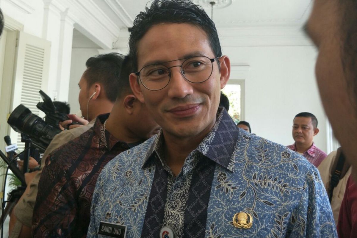 Wakil Gubernur DKI Jakarta Sandiaga Uno di Balai Kota DKI Jakarta, Jalan Medan Merdeka Selatan, Kamis (7/12/2017). 
