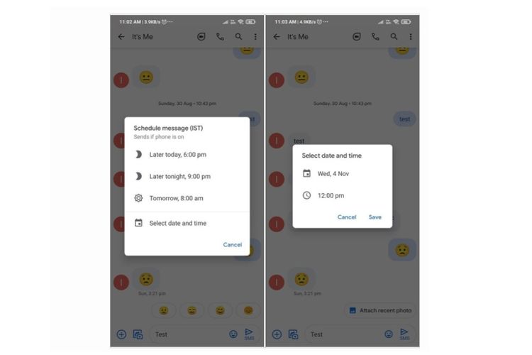 Fitur Schedule Message di aplikasi Google Message