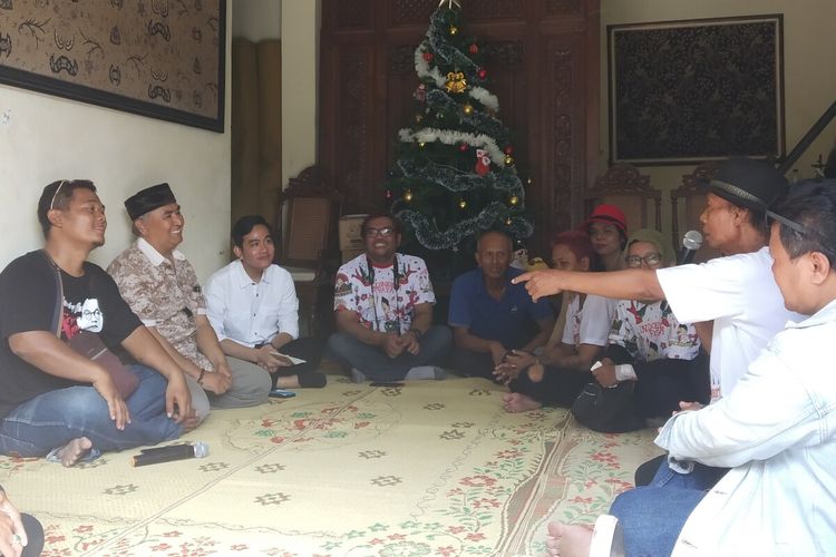 Bakal calon Wali Kota Surakarta, Gibran Rakabuming Raka di Karangasem, Laweyan, Solo, Jawa Tengah, Kamis (26/12/2019).