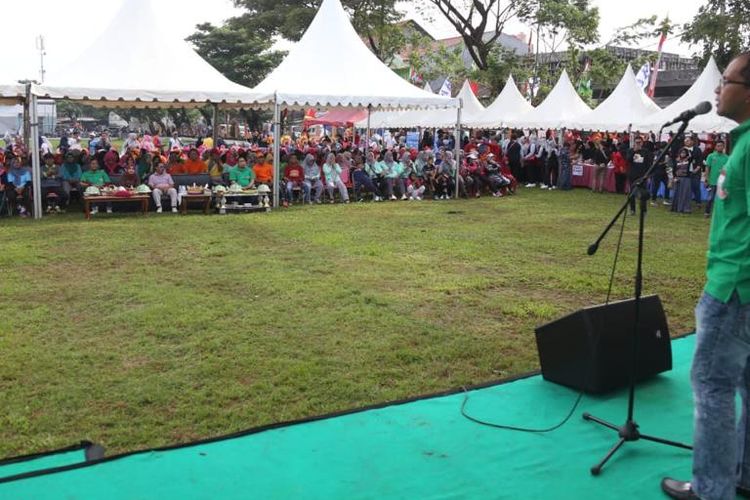 Pengumuman pemenang lomba mempercantik lorong atau Sombere? & Smart Lorong (SSL) 2019 di Kota Makassar, di Lapangan Tala BTP, Makassar, Minggu (7/4/2019).