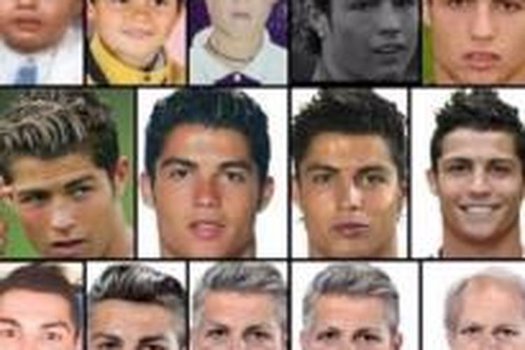 Mosaik gambar wajah Cristiano Ronaldo