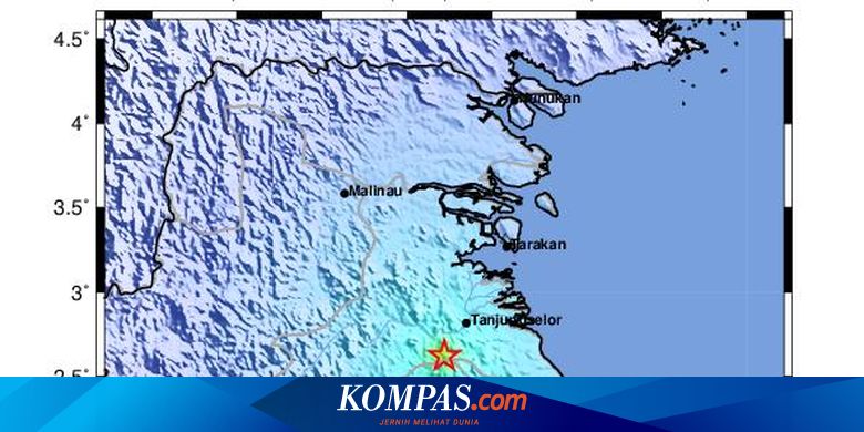 Gempa Hari Ini: M 4,7 di Kalimantan Utara Dipicu Sesar Aktif