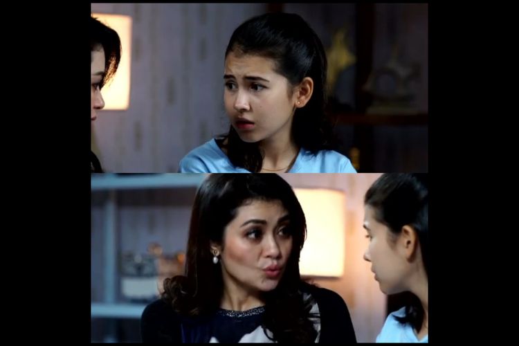 Sandrinna Michelle dan Ratu Dewi Imasy dalam cuplikan sinetron Dari Jendela SMP Episode 160. 