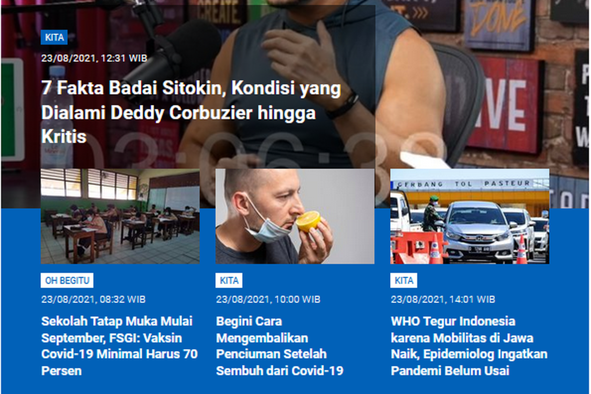 Serba-serbi badai sitokin yang dialami Deddy Corbuzier hingga membuatnya kritis hingga teguran WHO menjadi berita populer Sains.