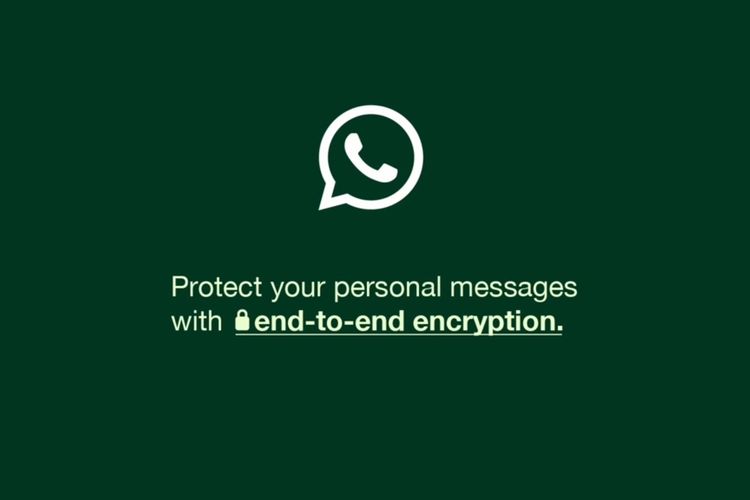 Ilustrasi lapisan keamanan end-to-end encryption di WhatsApp.