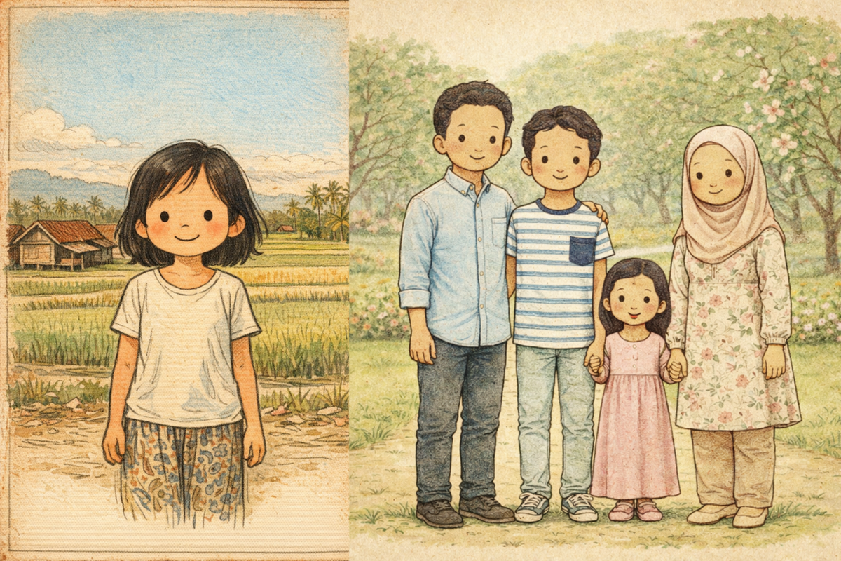 Transformasi Foto Jadi Ilustrasi Vintage ala Paddington Bear dengan AI