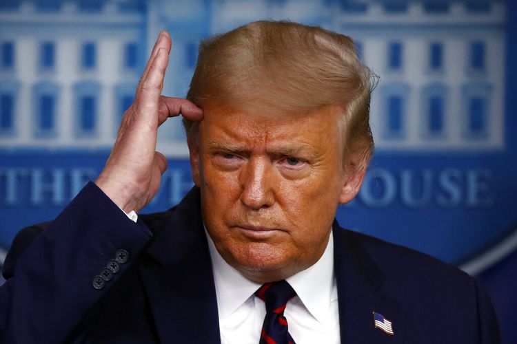 President Donald Trump speaks during a briefing with reporters in the James Brady Press Briefing Room of the White House, Tuesday, Aug. 4, 2020, in Washington.(AP Photo/Alex Brandon)