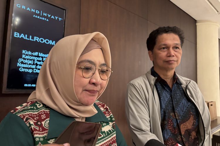 Deputi Bidang Koordinasi Usaha Pangan dan Pertanian Kemenko Pangan, Widiastuti, usai gelaran Kick-off Meeting Kelompok Kerja (Pokja) Perbenihan Nasional dan Focus Group Discussion, Jakarta Pusat, Jumat (31/10/2025).