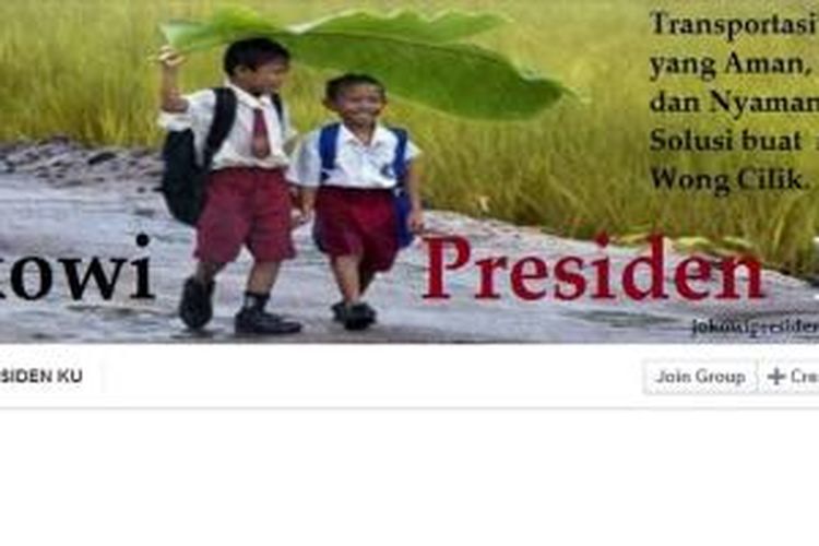 Laman Grup Jokowi Presidenku di Facebook.