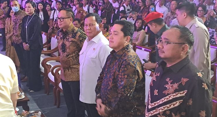 Prabowo Hadiri Acara Natal Bersama BUMN 2023 di JCC