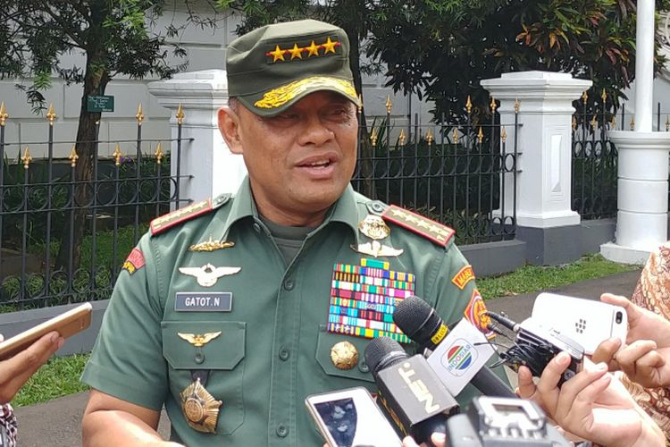 Panglima TNI Jenderal Gatot Nurmantyo di Istana Bogor, Selasa (5/12/2017).