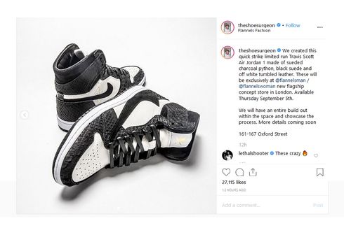 Lihat, Sepatu Custom Travis Scott x Air Jordan 1 