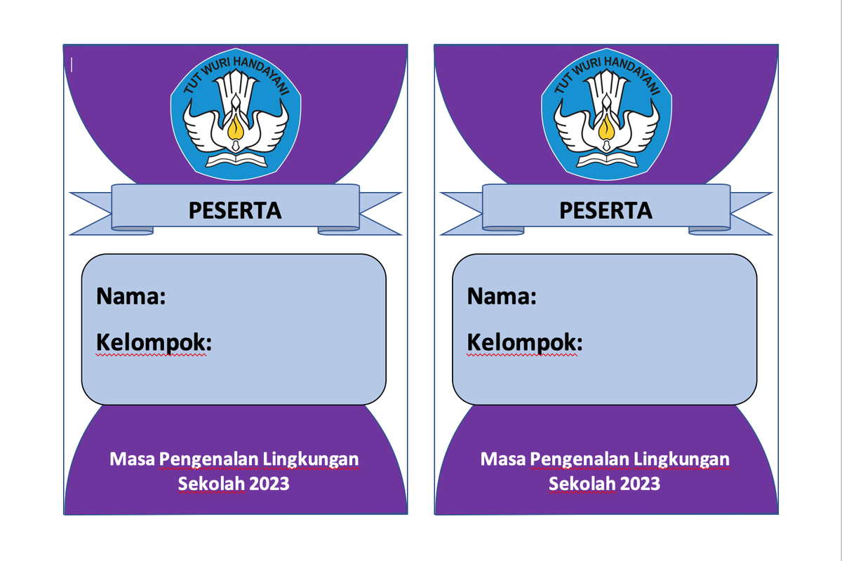 Cara membuat name tag MPLS 2023 di Word.